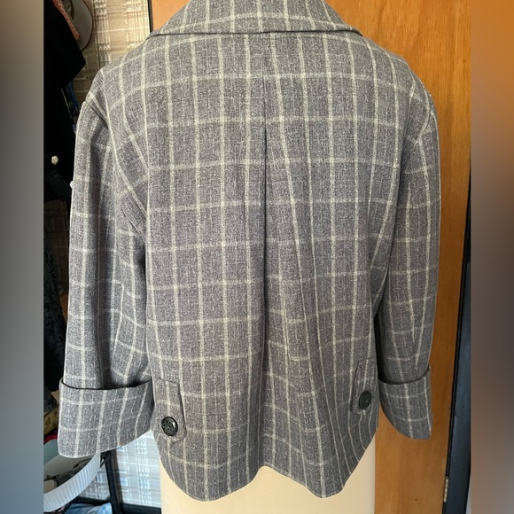 Kensie grey window pane doubled breasted lightweight jacket in size 10 - Picture 6 of 16